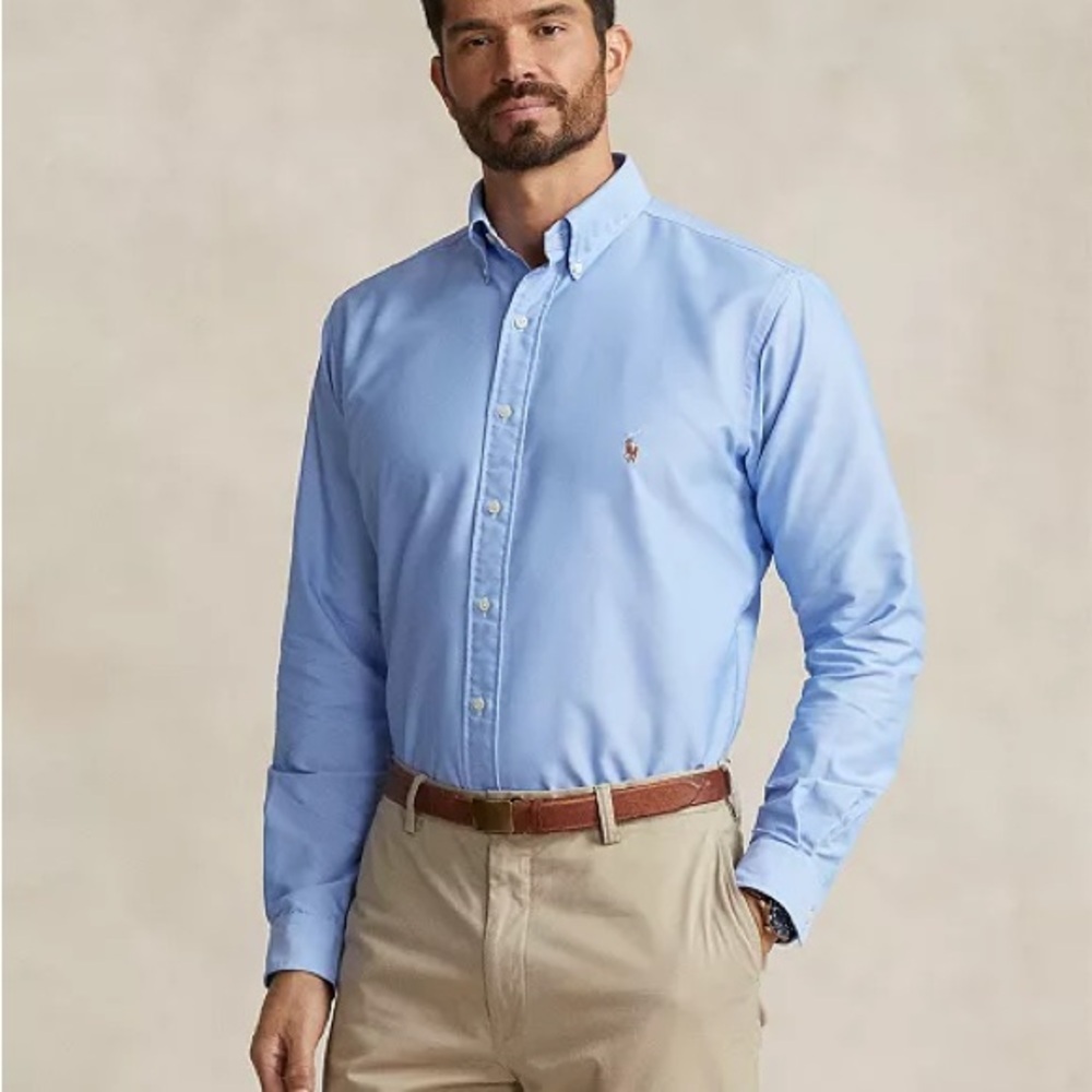 Ralph Lauren Classic Fit Blue Long Sleeve Button Down Shirt